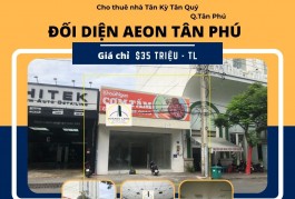 Cho thuê nhà Mặt Tiền Ngay AEON Tân Phú 160m2, 35 triệu, Ngang 8M